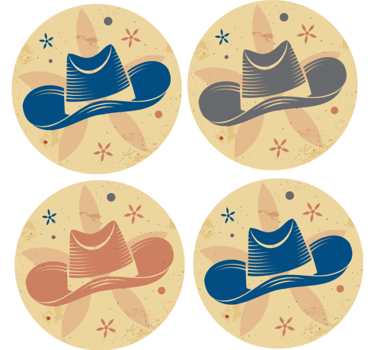 Suporturi pahare geeks cu motiv stilizat de pălărie - TenStickers