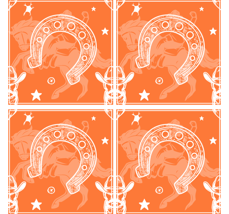 Suporturi pahare geeks cu motiv călăreț rustic - TenStickers