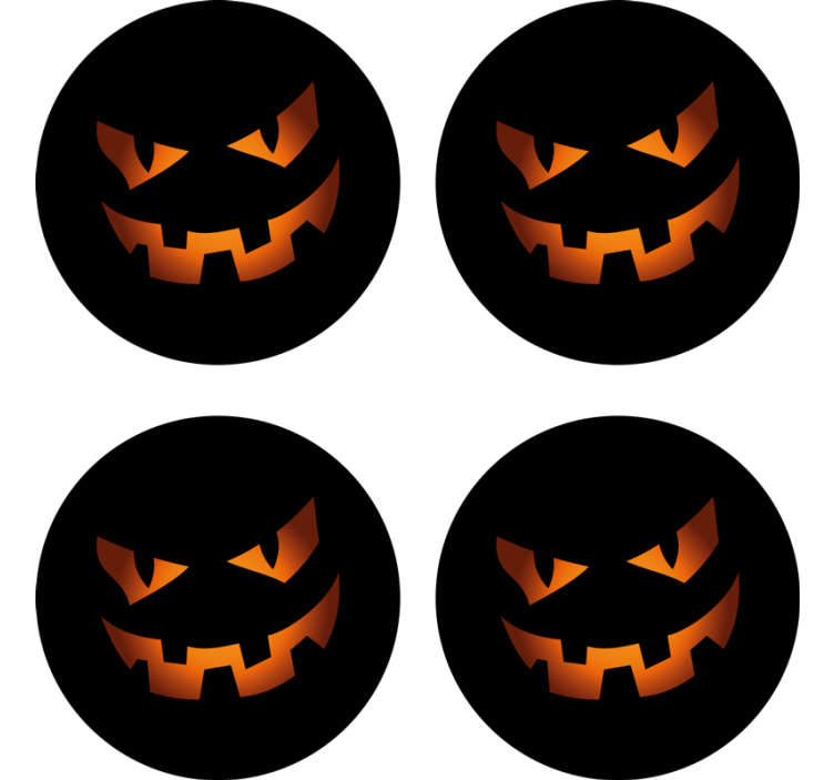 Suporturi pahare de halloween set fețe de dovleac - TenStickers