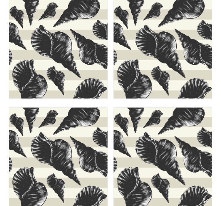 Suporturi pahare cu modele elegante de scoici - TenStickers