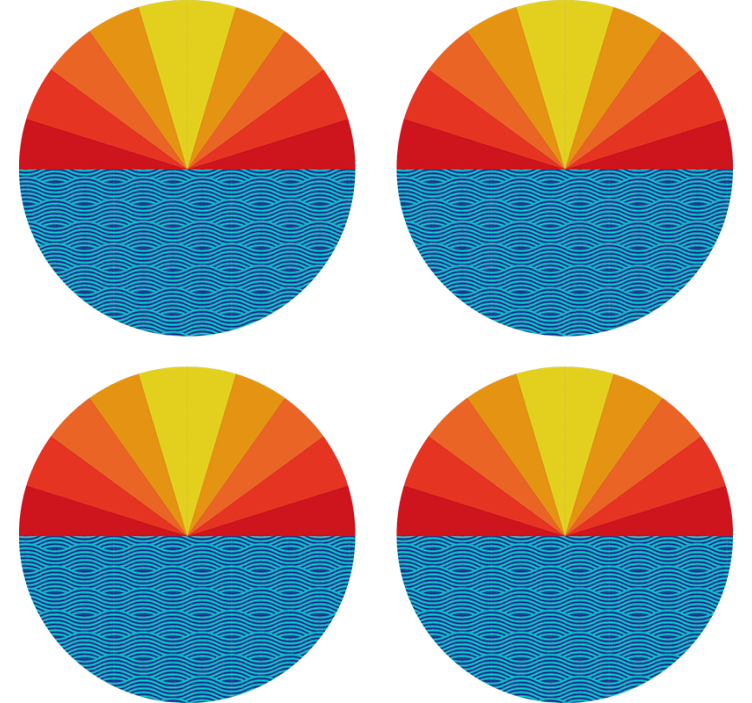 Suporturi pahare geeks model circular geometric vibrant - TenStickers