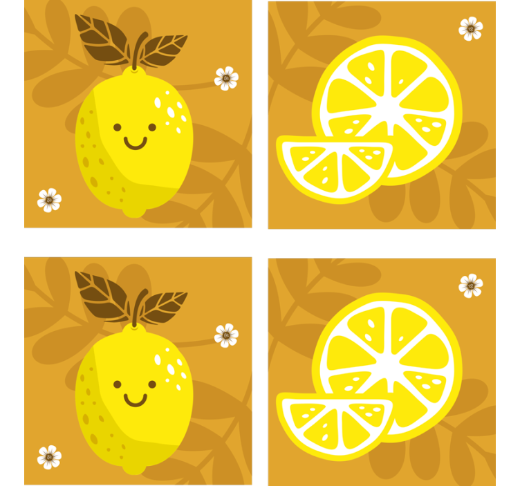 Desen animat lămâi citrus coaster - TenStickers