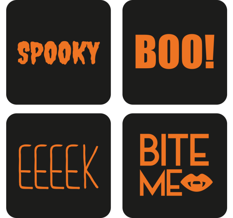 Suporturi pahare de halloween grafic text halloween - TenStickers