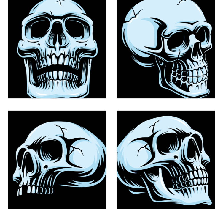 Coaster mare craniu halloween - TenStickers