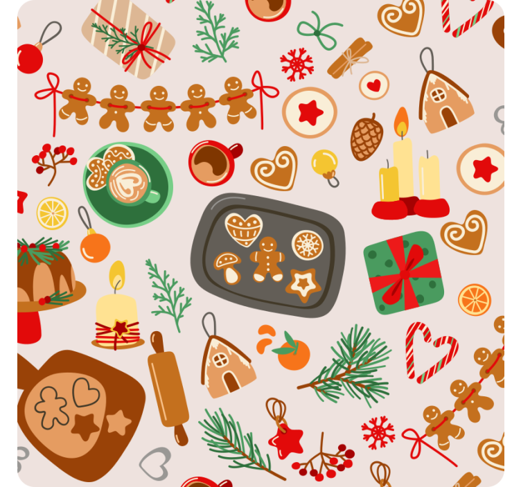 Suporturi pahare de crăciun prăjituri de turtă dulce festive - TenStickers