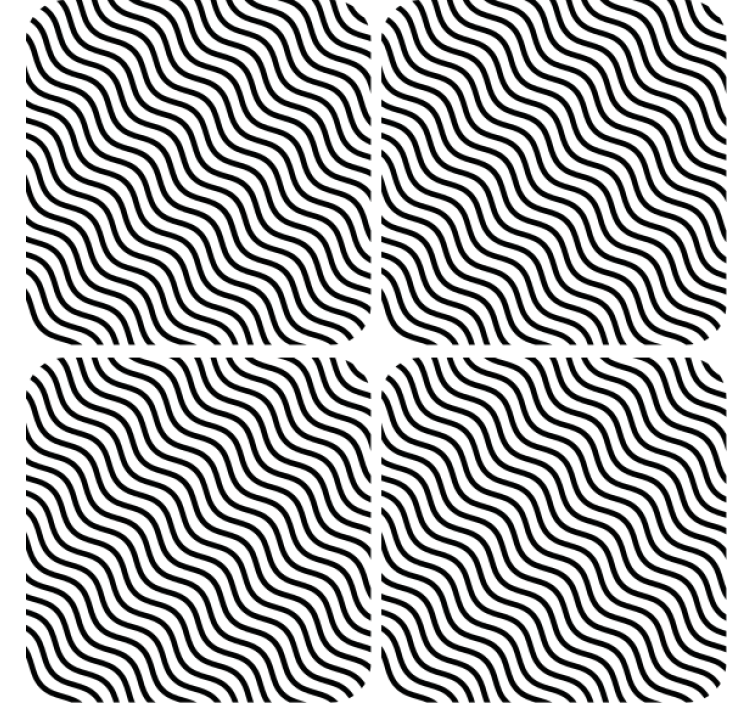 Suporturi pahare cu model ondulat negru - TenStickers