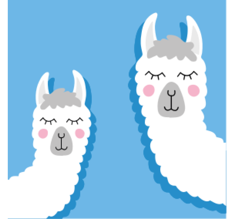 Suporturi pahare geeks cu personaje jucăușe de lama - TenStickers