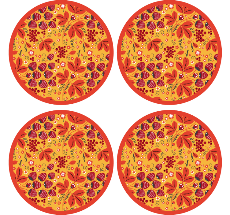 Suporturi pahare cu model floral vibrant - TenStickers