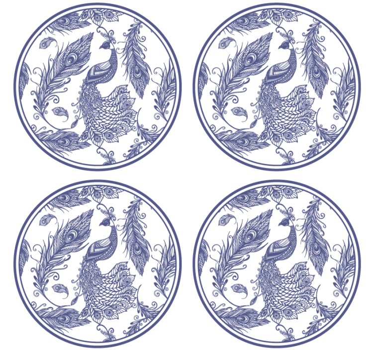 Delftware pavele de țiglă de păun - TenStickers