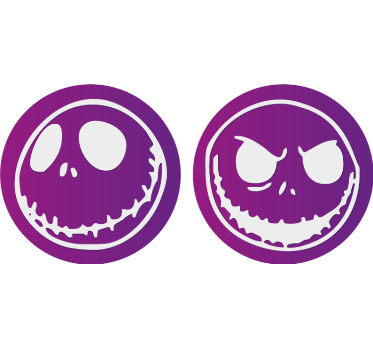 Suporturi pahare de halloween cu personaje cu cranii - TenStickers