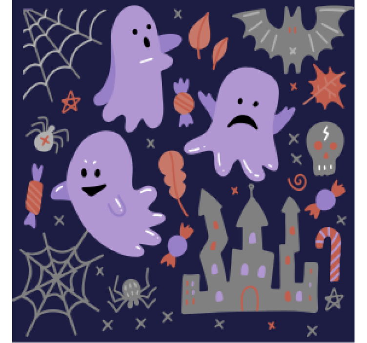 Suporturi pahare de halloween cu modele de fantome jucăușe - TenStickers