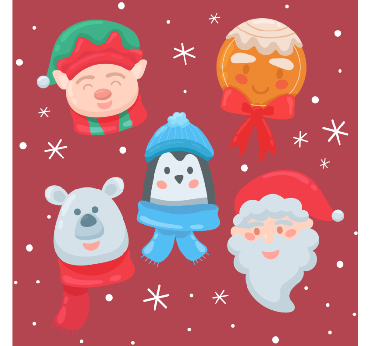 Suporturi pahare de crăciun asortiment figurine festive - TenStickers