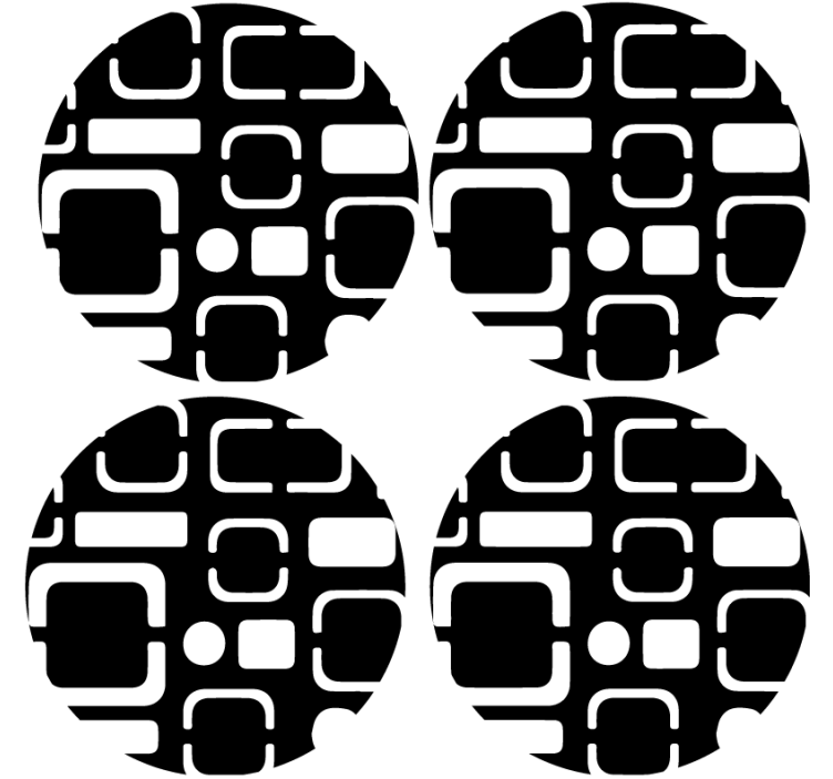 Suporturi pahare motive geometrice negre - TenStickers