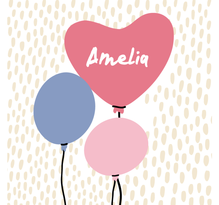 Suporturi pahare de nuntă trio de baloane în formă de inimă - TenStickers