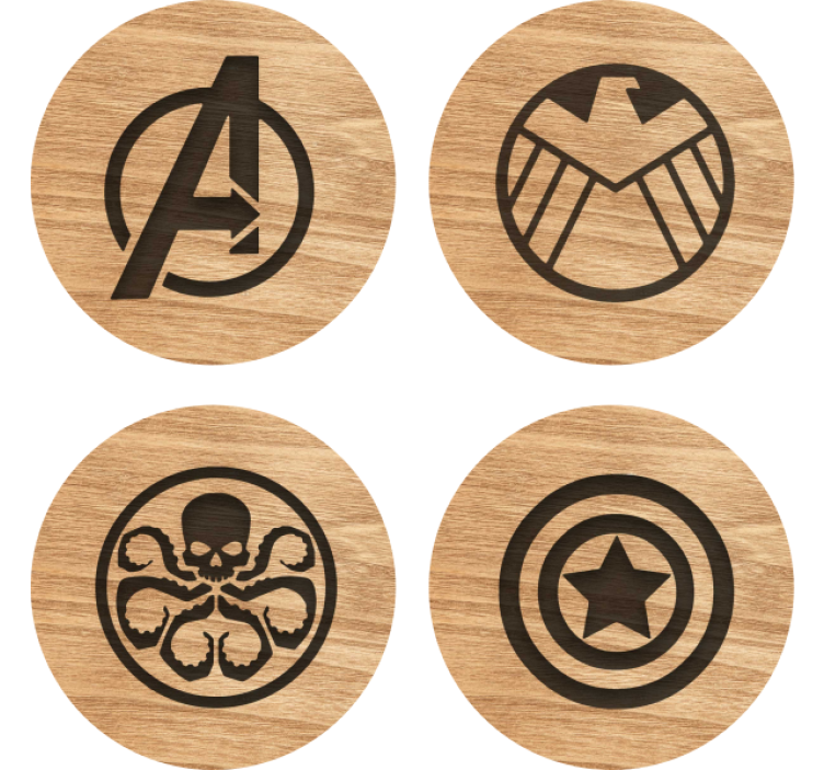 Coasters avengers set coasters geek - TenStickers