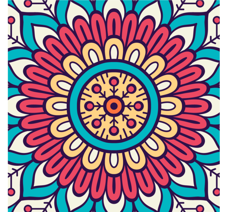 Suporturi pahare cu model floral circular - TenStickers