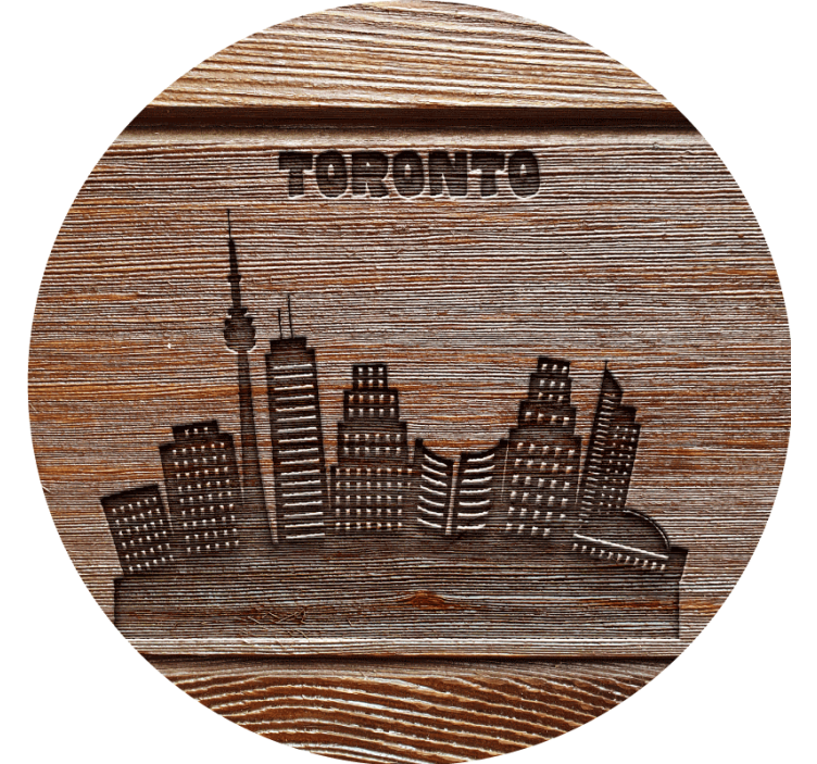 Suporturi pahare vintage silueta orizontului toronto - TenStickers