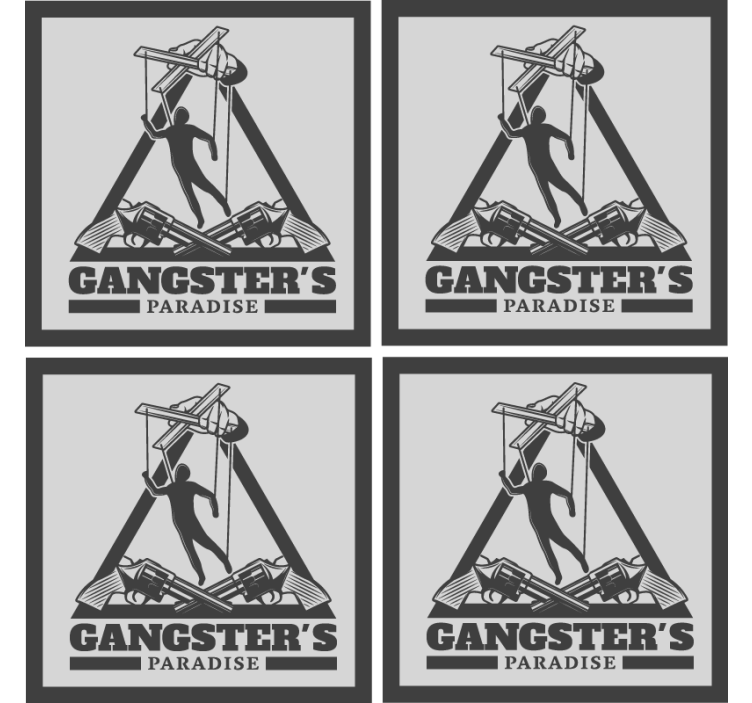 Suporturi pahare de bere cu ilustrație tematică gangster - TenStickers
