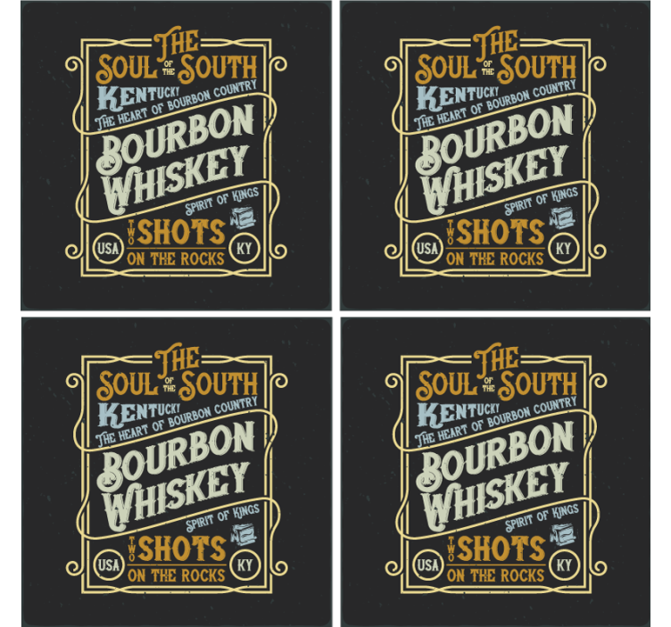 Suporturi pahare cu fraze bourbon whiskey suflete - TenStickers
