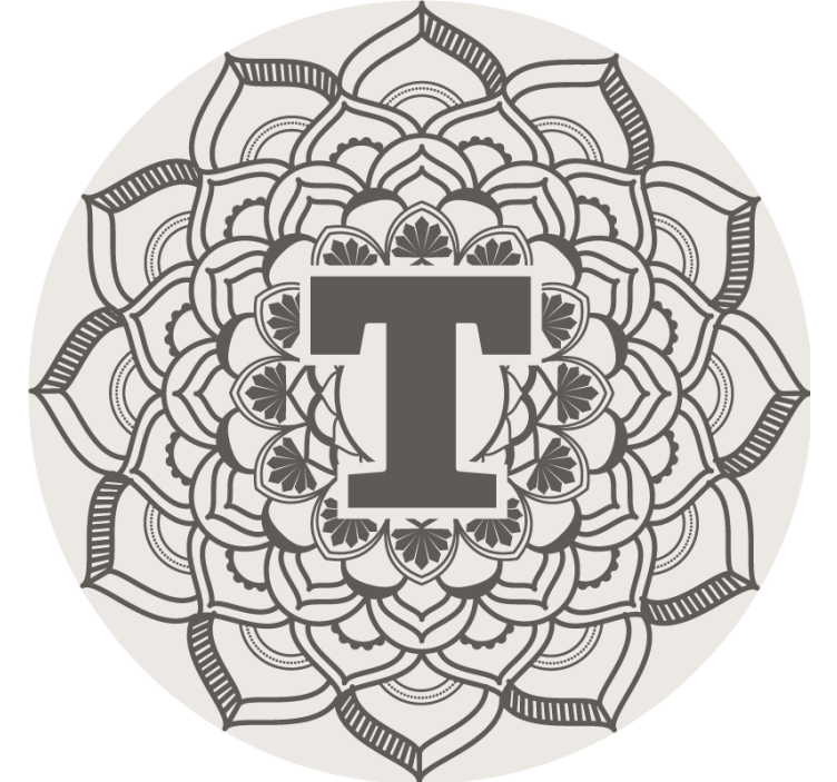 Suporturi pahare de bere cu decorațiune monogramă florală - TenStickers