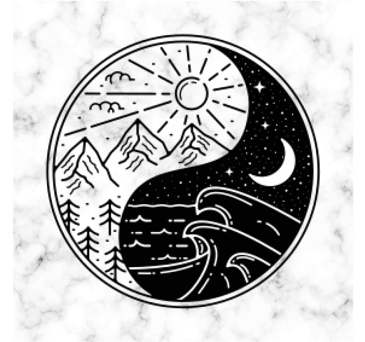 Suporturi pahare geeks contrast munte și val - TenStickers