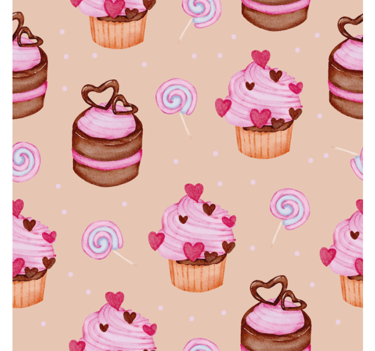 Suporturi pahare cu nume model cupcakes dulci - TenStickers