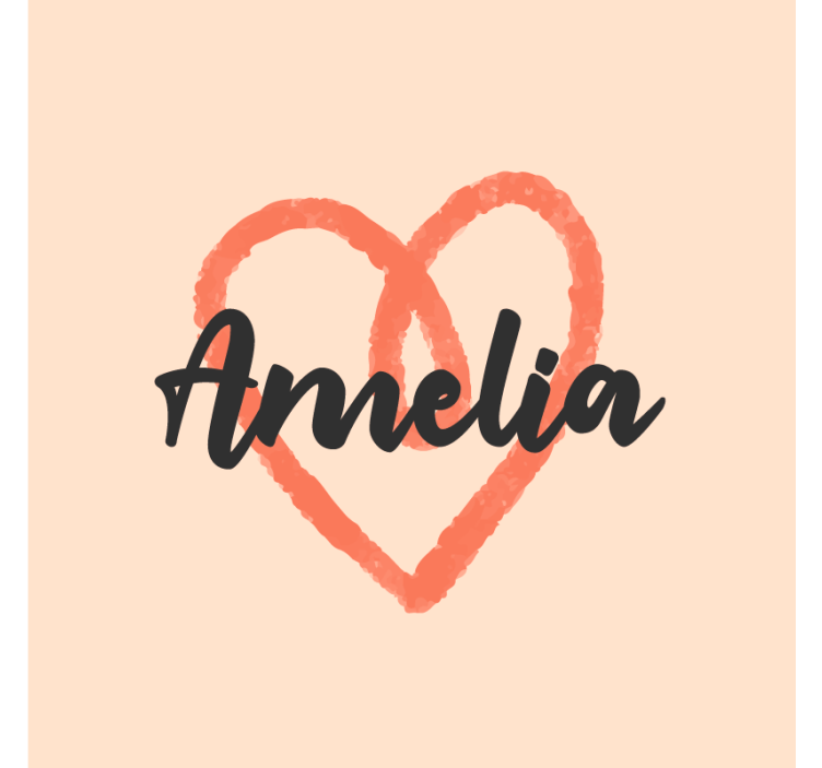 Suporturi pahare cu nume personalizare în formă de inimă - TenStickers