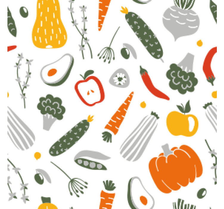 Suporturi pahare moderne cu model colorat de legume - TenStickers