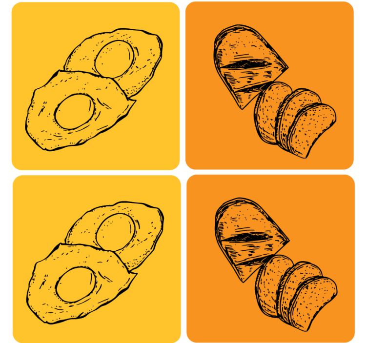 Suporturi pahare moderne avocado și pâine feliate - TenStickers