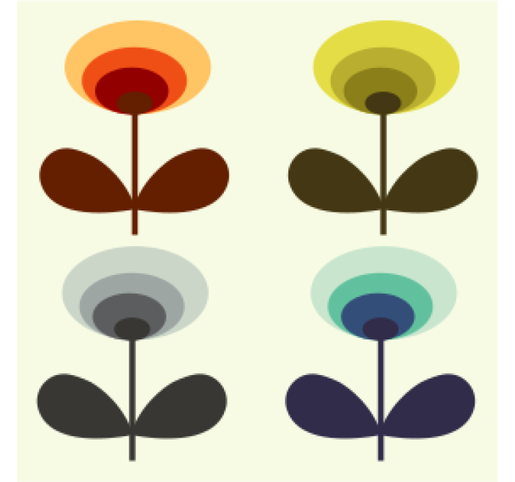 Suporturi pahare forme florale stratificate - TenStickers