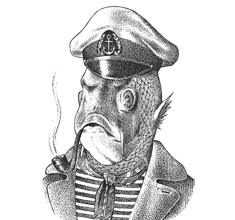 Suporturi pahare geeks personajul peștele căpitan - TenStickers