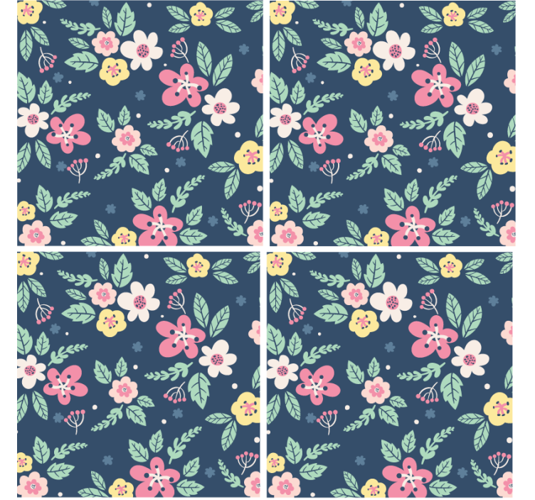Suporturi pahare moderne cu design floral - TenStickers