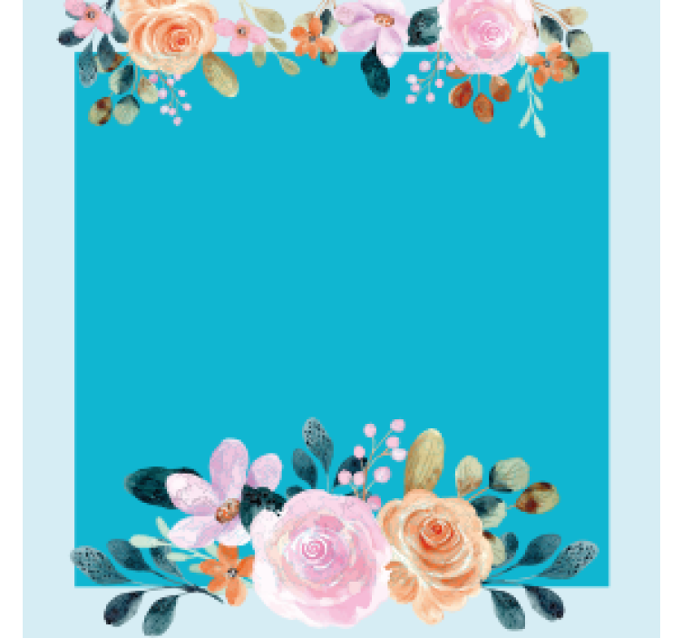 Suporturi pahare cu nume accent floral dreptunghiular - TenStickers