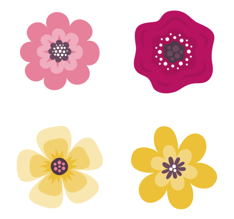 Suporturi pahare geeks cu modele florale vibrante - TenStickers