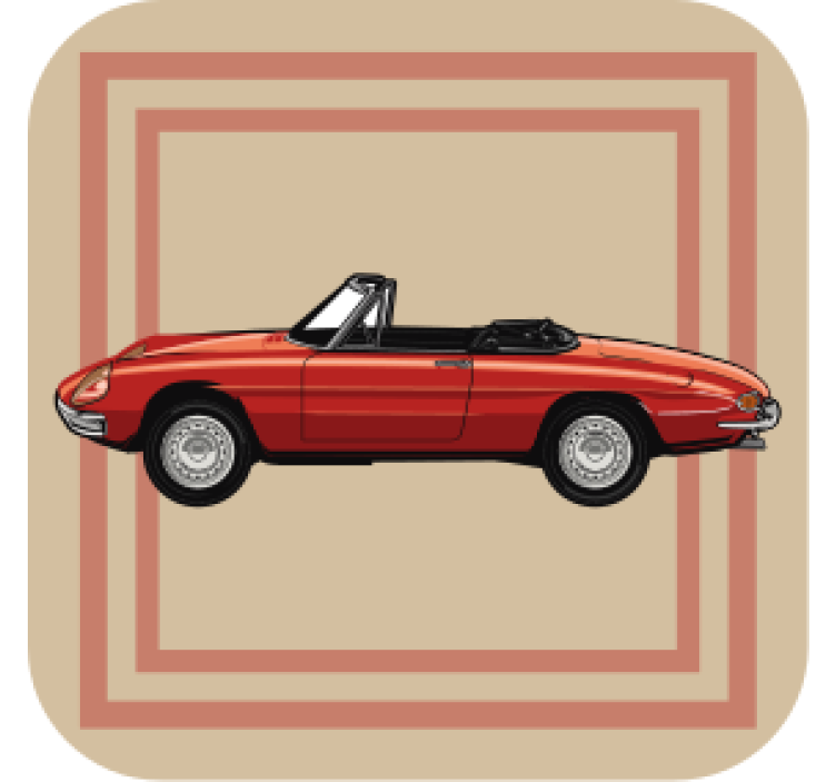 Suporturi pahare vintage ilustrație cabriolet vintage - TenStickers