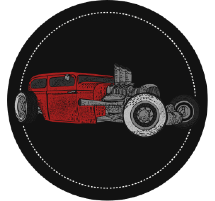 Coaster roșu de epocă auto - TenStickers