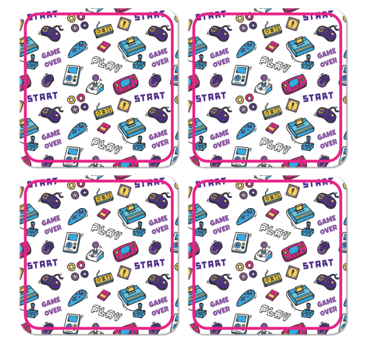 Joc retro peste simboluri geek coasters - TenStickers