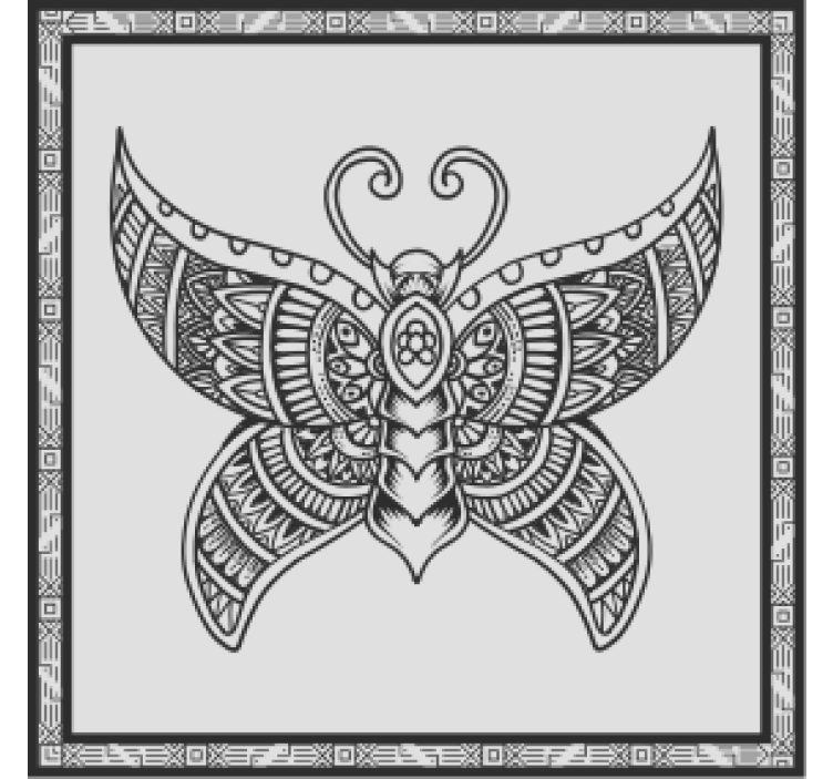 Suporturi pahare vintage cu motiv complex de fluturi - TenStickers