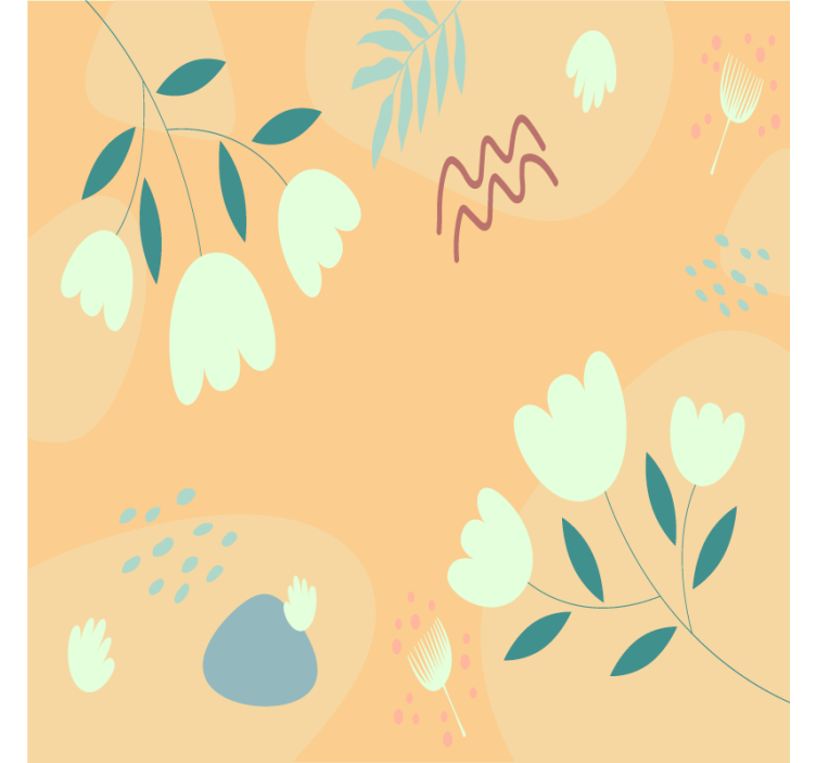 Suporturi pahare moderne cu motive florale minimaliste - TenStickers