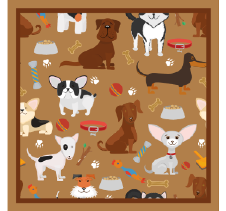 Suporturi pahare moderne cu ilustrații jucăușe de câini - TenStickers