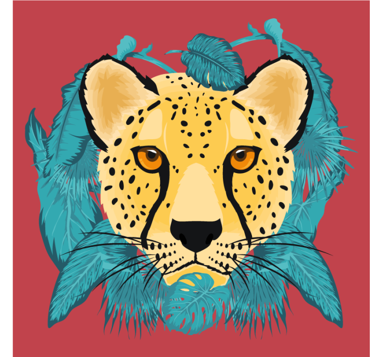 Suporturi pahare geeks ilustrație leopard stilizată - TenStickers