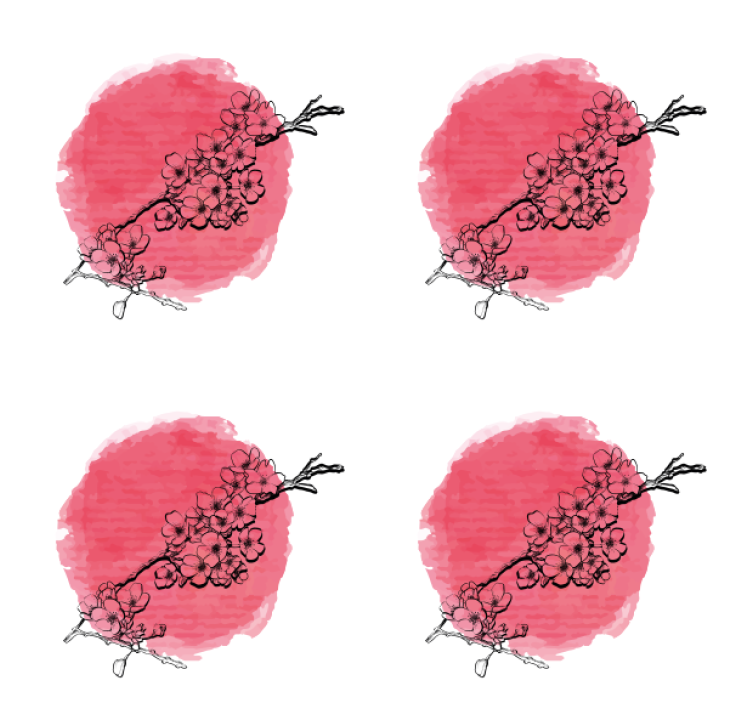 Suporturi pahare cu contur floral pe roz - TenStickers