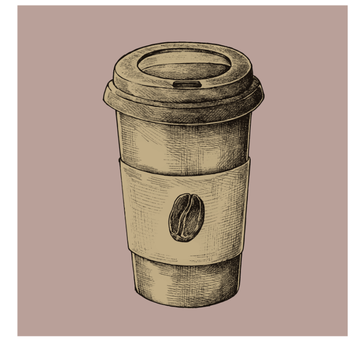 Suporturi pahare vintage pentru ceașcă ilustrată - TenStickers