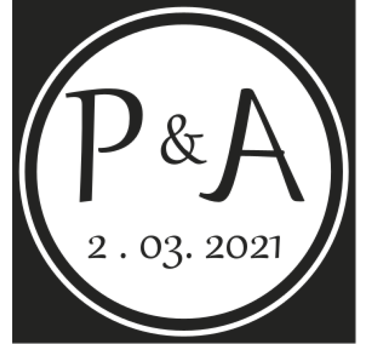 Inițiale logodnice cu coaster de nuntă - TenStickers