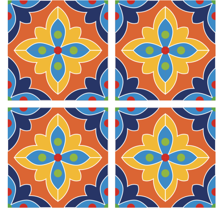 Suporturi pahare cu ilustrație florală vibrantă - TenStickers