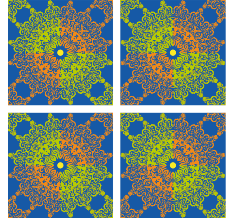 Glazuri de țiglă în stil maroc albastru floral - TenStickers