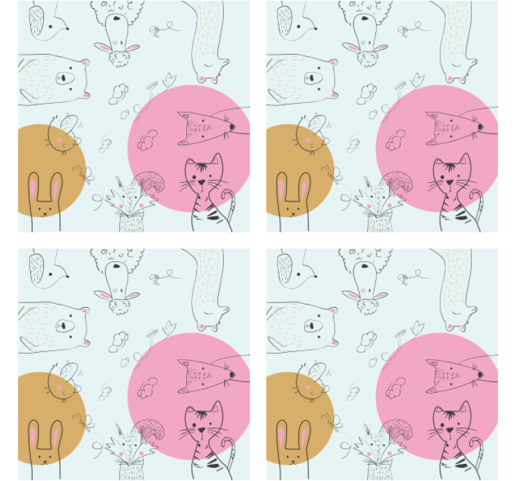 Suporturi pahare geeks ilustrații cu animale jucăușe - TenStickers