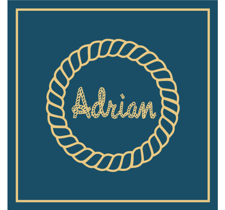 Suporturi pahare cu nume monogramă cerc din sfoară - TenStickers