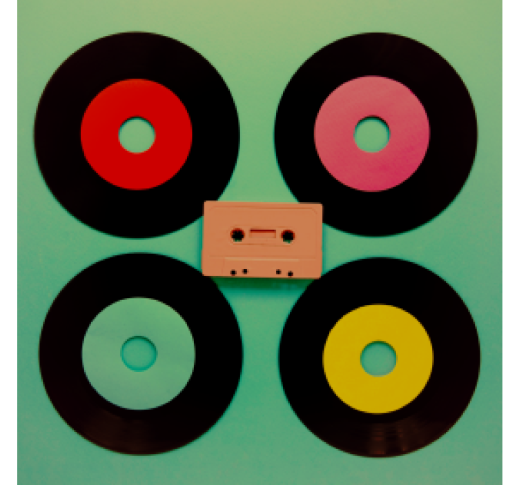 Suporturi pahare geeks set de discuri vinyl retro - TenStickers