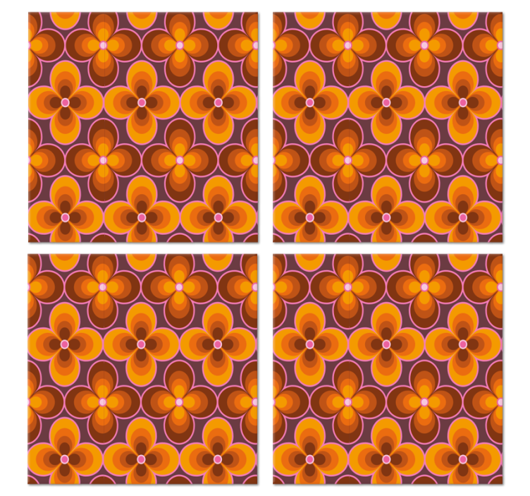 Floare retro model groovy vintage coaster - TenStickers